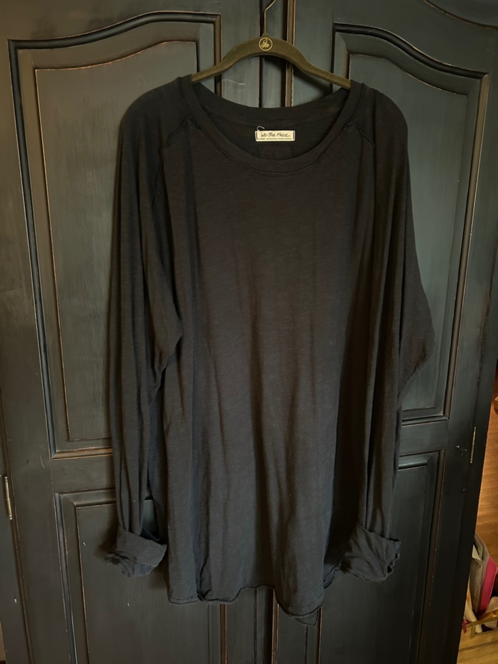 We The Free Black Long Sleeve Mini Dress